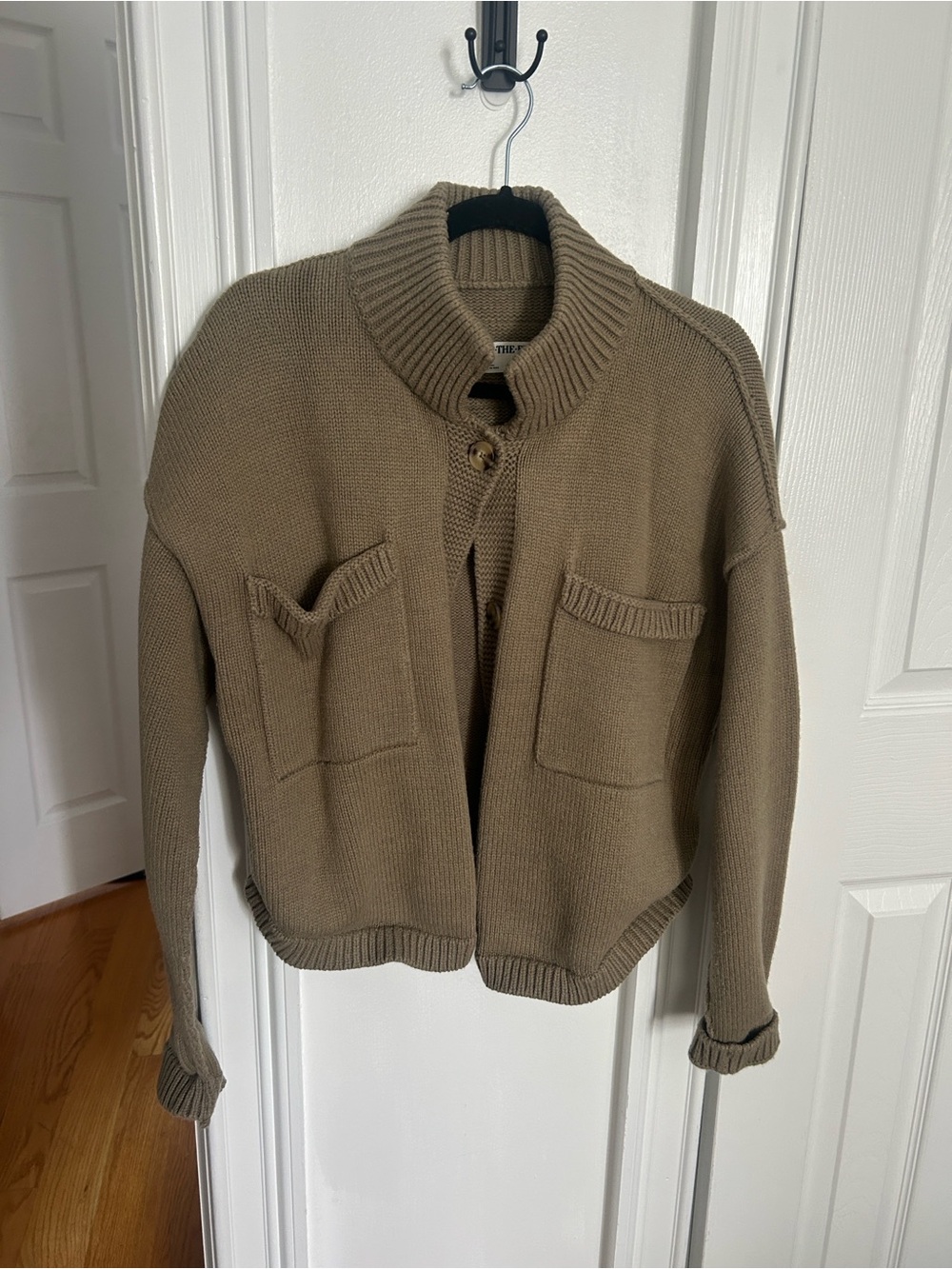We the Free cropped Knit Pocket Cardigan in Taupe